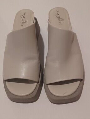 Naked Feet Grey Open-Toe Slide Mules